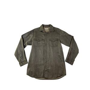 Basic Options Mens Sueded Long Sleeve Button Down Shirt Jacket Size M
